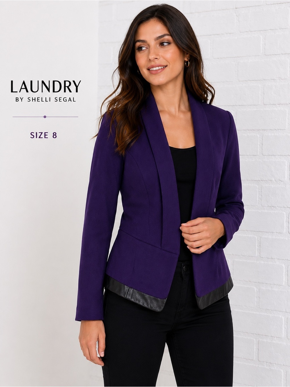 LAUNDRY by Shelli Segal Purple Blazer Notched Lapels and Tailored Fit/ size 8